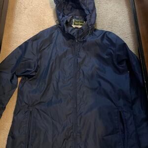 Navy Blue Vintage LL Bean Mens Waterproof Jacket Size Large